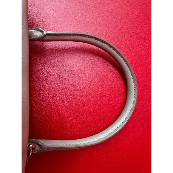 Prada Inside Bauletto Soft Taupe & Pink Calfskin Stylish Shoulder Crossbody Bag - Picture 10 of 16